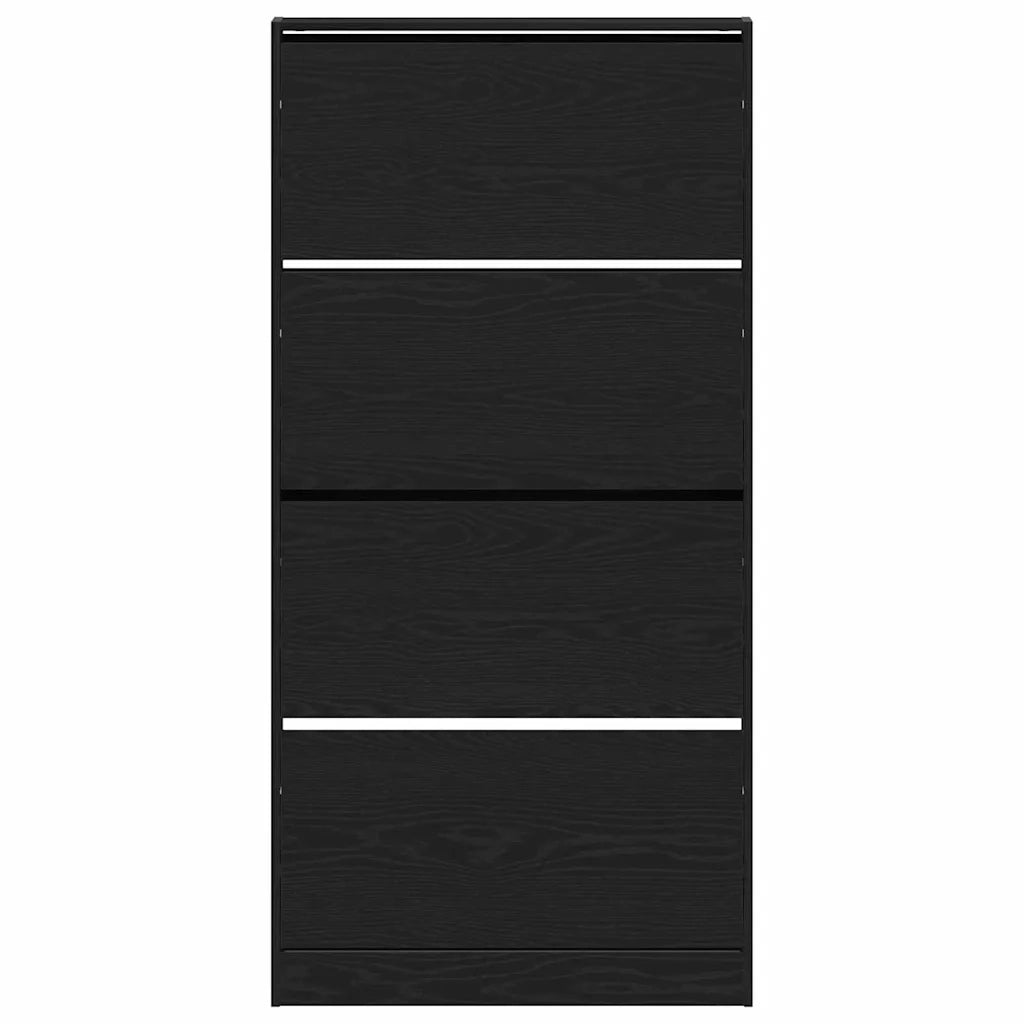 Mobile per scarpe con porta-Scarpiera Rovere Nero 80 x 21 x 163,5 cm