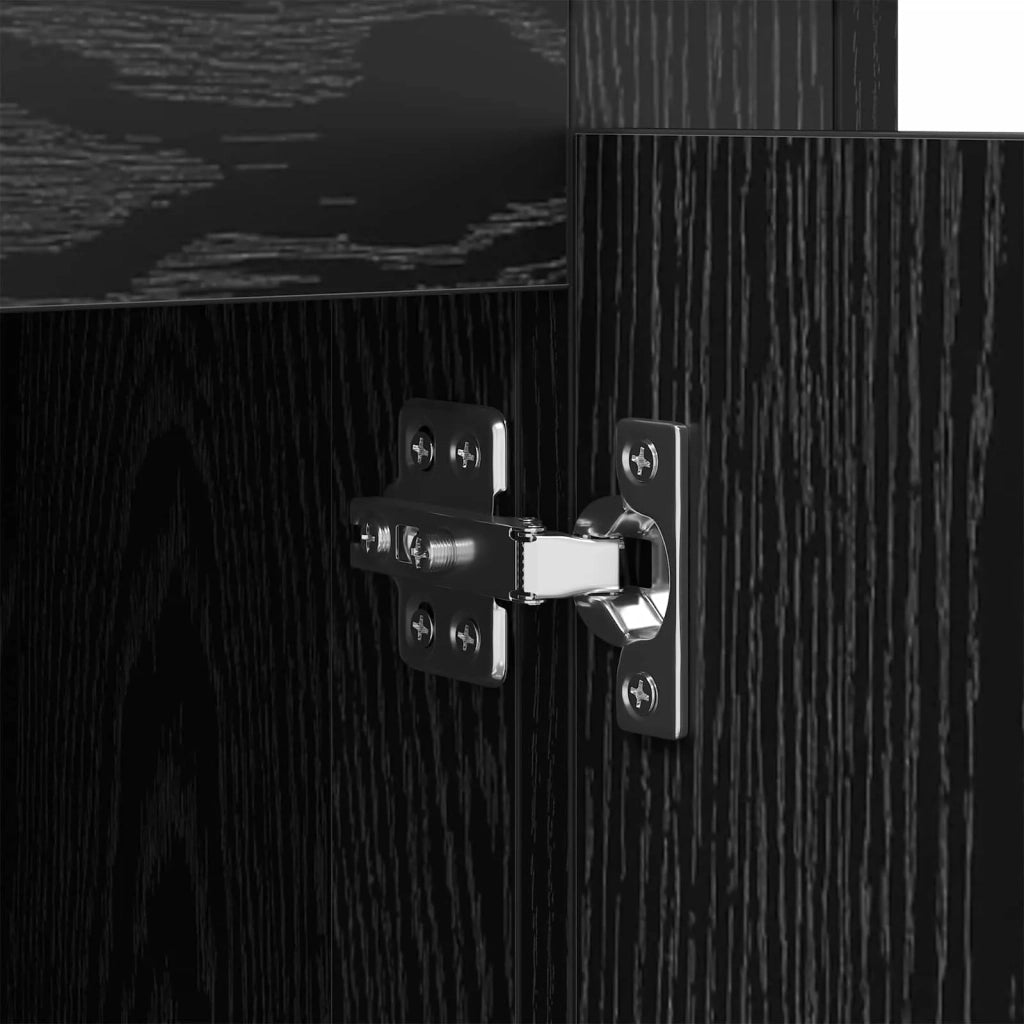 Credenza | Madia | Buffet da pranzo | Armadio da pranzo Rovere Nero 70 x 35,5 x 67,5 cm Legno multistrato