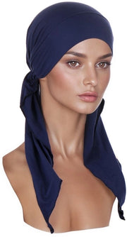Cappello femminile, cappello curvo, cappello blu marino, cappello per donna, cappello con lunga coda, copricapo femminile di moda.
