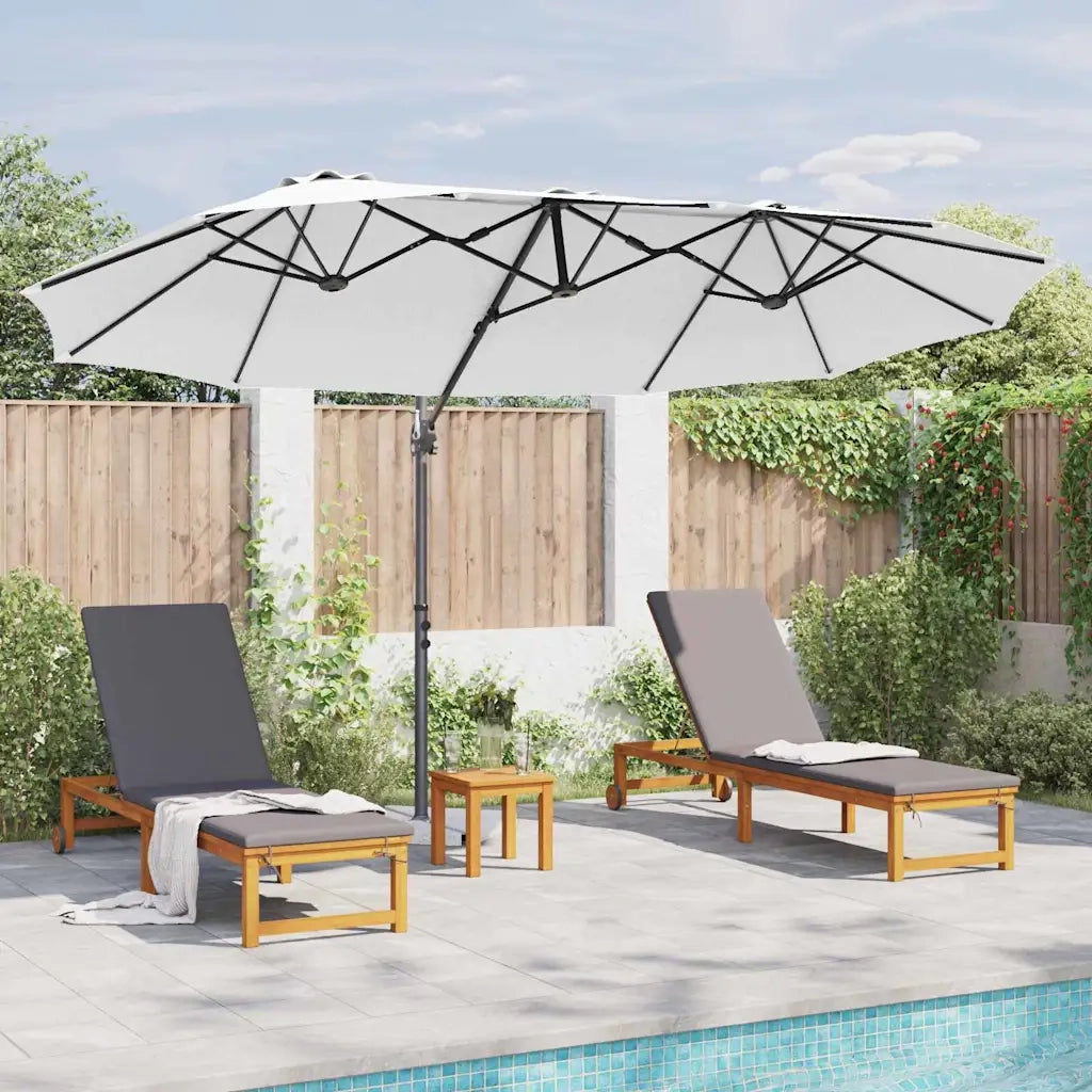 Ombrellone-Ombrello da giardino balcone Sabbia 372 x 198 x 243 cm Poliestere e Alluminio