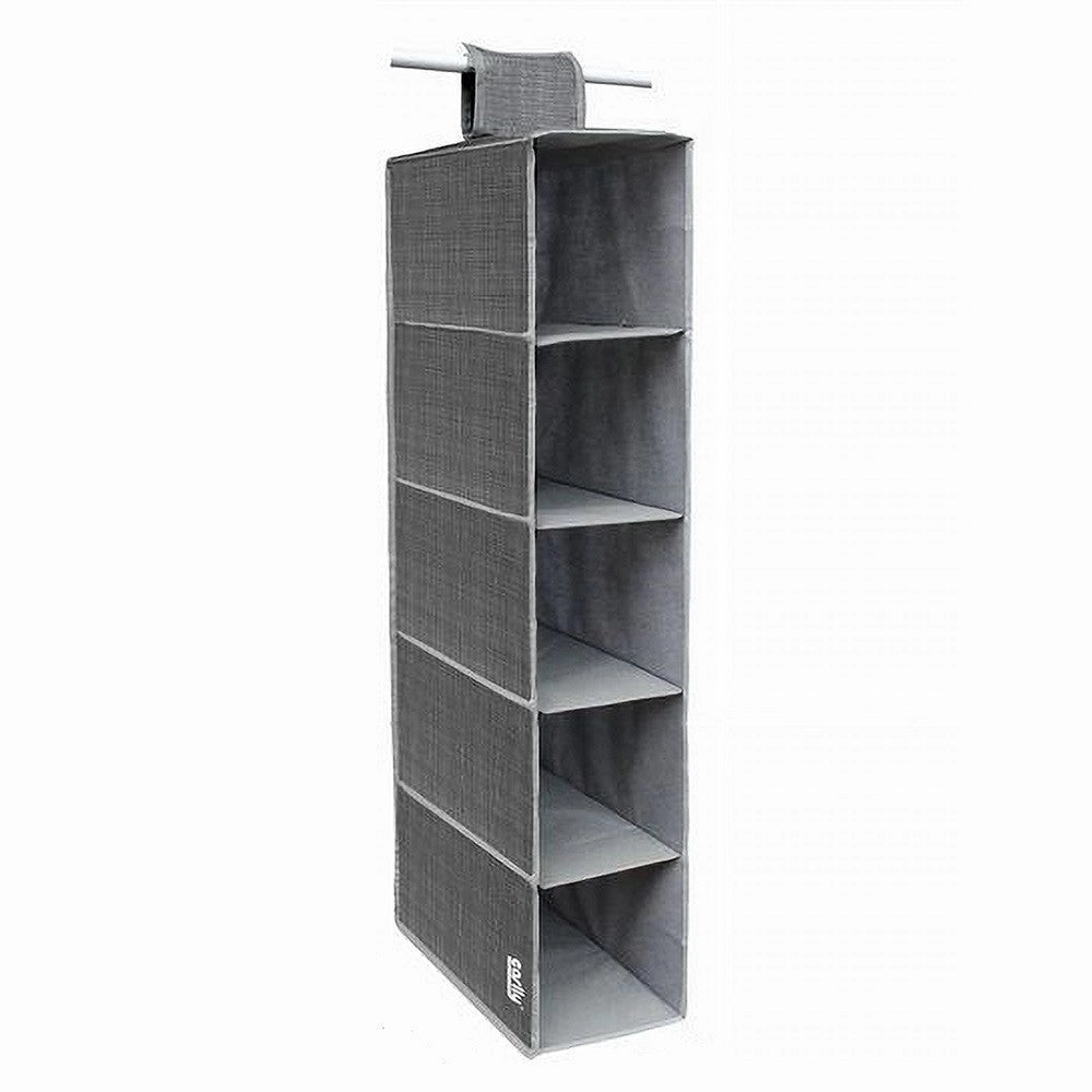 Trade Shop - Organizer Armadio Portatutto Appendibile Scarpe Borse 5 Ripiani 15x30x70cm 69704 -