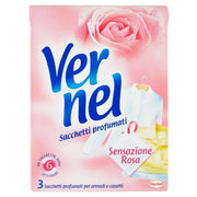 VERNEL SACCHETTI PROFUMATI SENSAZIONE ROSA PER ARMADI E CASSETTI 3 PEZZI