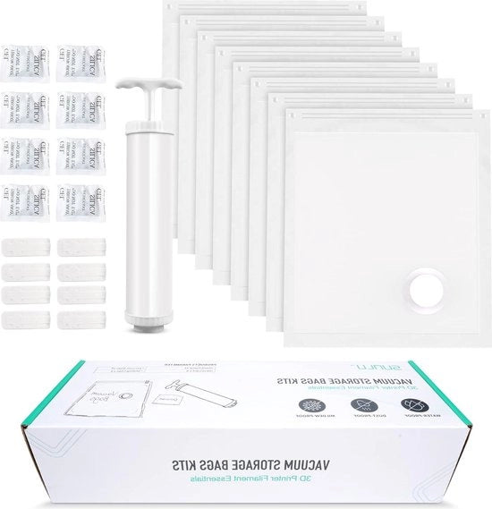 Kit di Stoccaggio per Fili di Stampante 3D - Set di 8 Sacchetti - Rimuovi Umidità - Sacchetti di Sigillatura da Risciacquare - 32 * 34CM