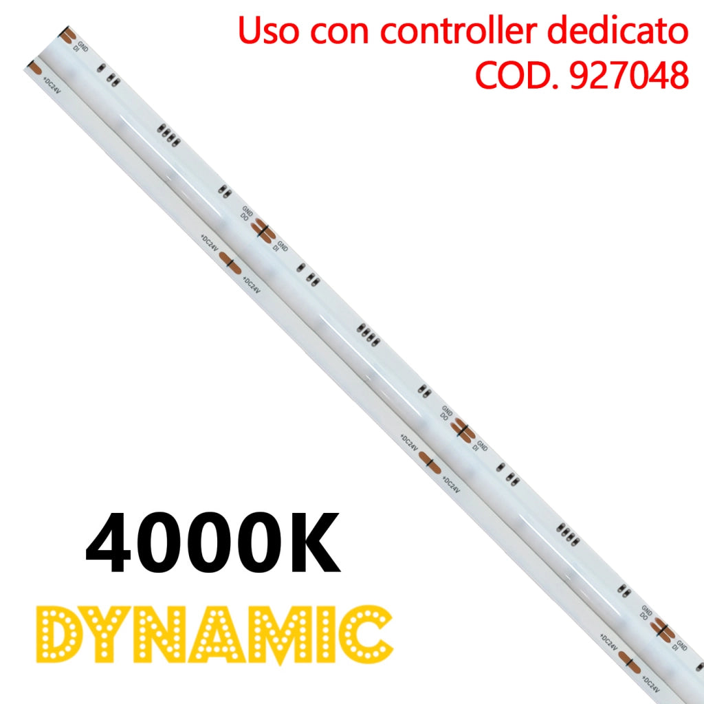 Alcapower Striscia LED COB Dynamic 5 metri 24V 13W/m 4000K IP20 CRI90: illuminazione lineare professionale ad alta resa cromatica per interni