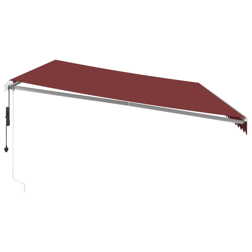 vidaXL Tenda da Sole Retrattile Automatica con LED Bordò 600x350 cm