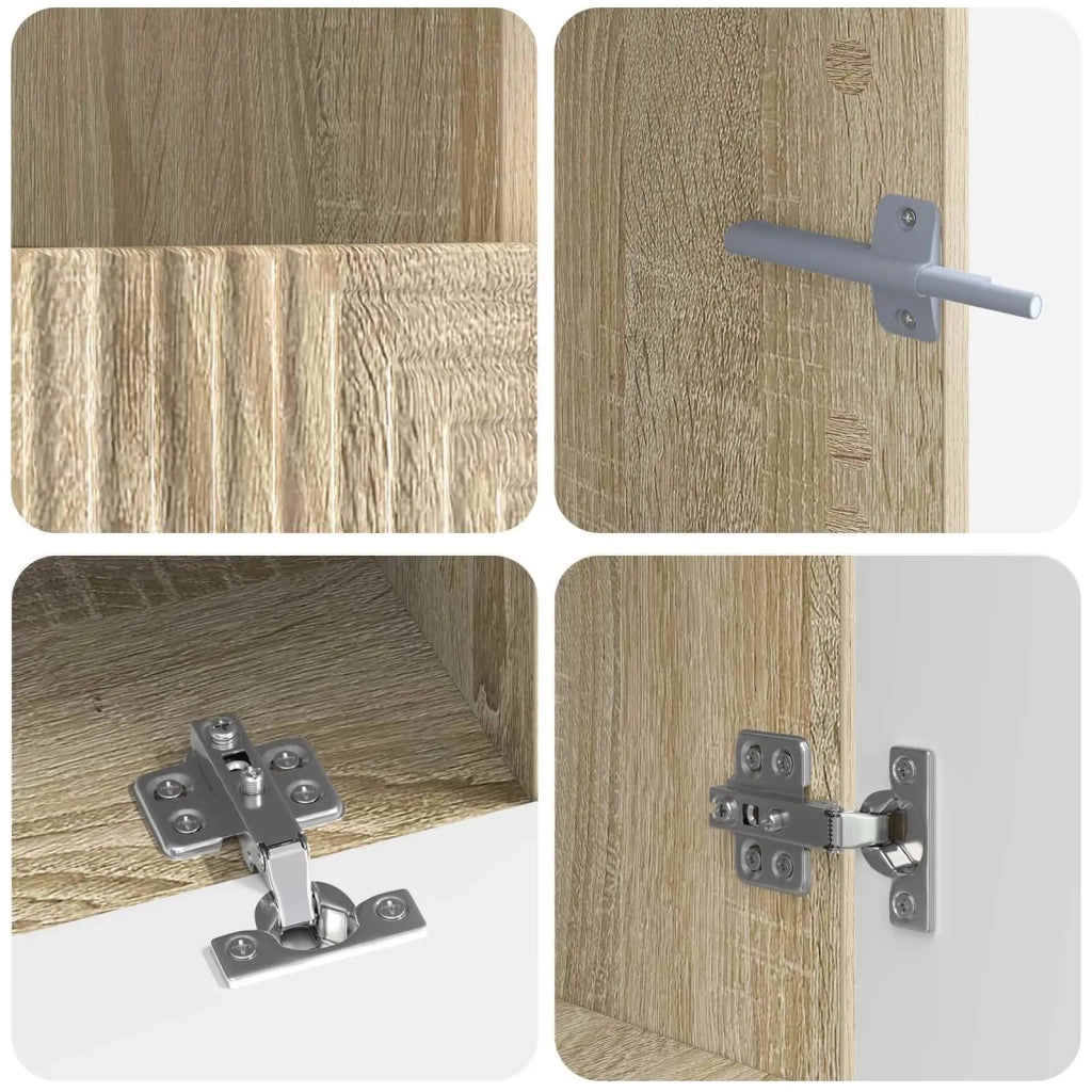 Mobile TV LED a 3 pezzi Rovere Sonoma Legno ingegnerizzato 3416678