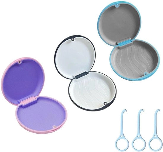 Racchetto a tre parti - Rimozione del racchetto - Cassa di conservazione per dentista - Scatole a cassetta - Racchetti pratica - Plastica duratura - Racchetto ortodontico