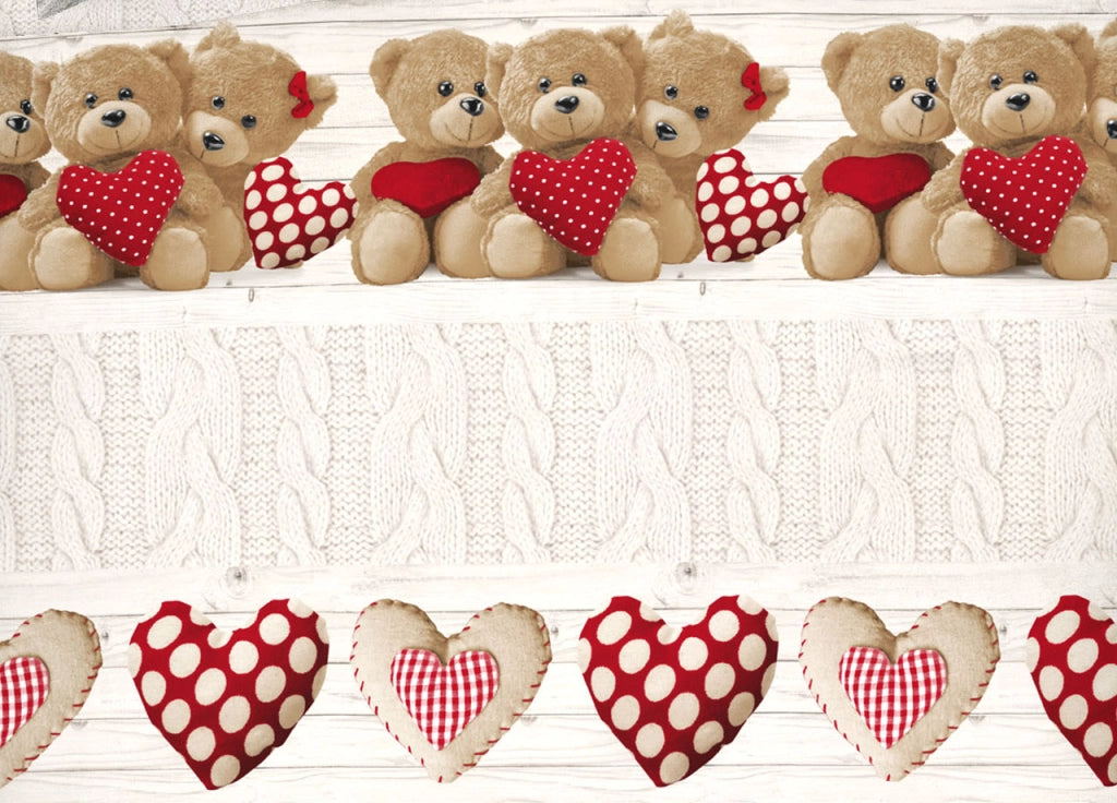 Copripiumino Sacco Piumone Pensieri Delicati 100% Cotone Dis. New Orsetti - Singolo - Rosso