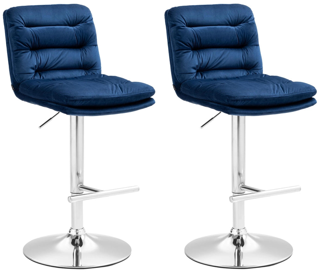 2er Set Barhocker Damar Samt chrom