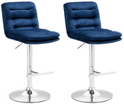2er Set Barhocker Damar Samt chrom