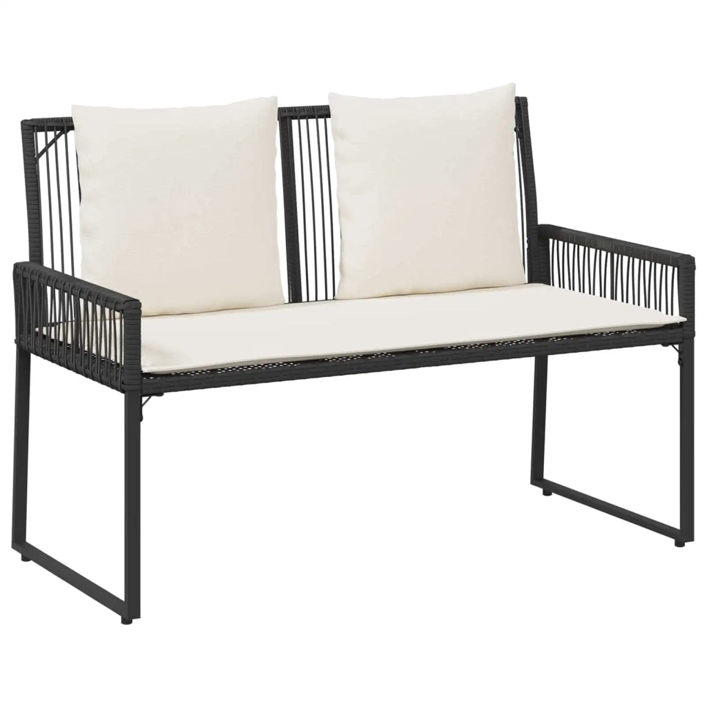 Set di Mobili da Esterno 4 pcs Nero e Bianco Crema polyrattan 42025148