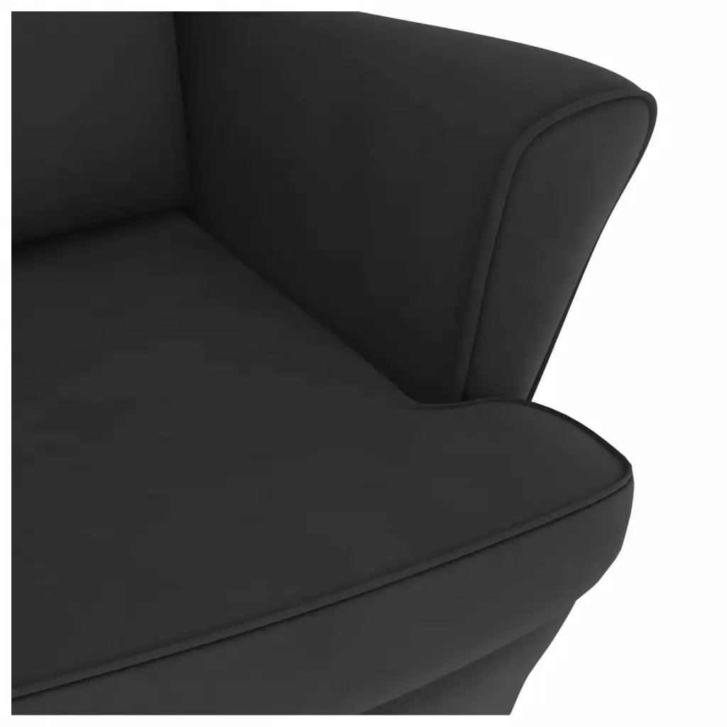 Sedia a dondolo con schienale alto in velluto nero CFW6868339