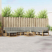 Set di divani da esterno 9 pcs Bianco e Grigio Chiaro