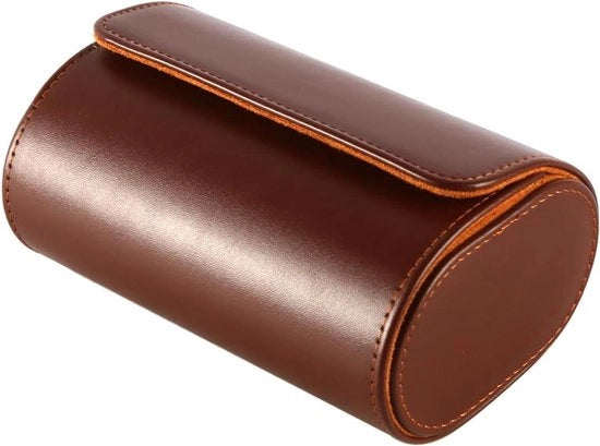 Rolle per Orologi Portatile con 2 Fessi in Pelle PU - Display e Organizzatore con Supporti Removibili per 2 Orologi
