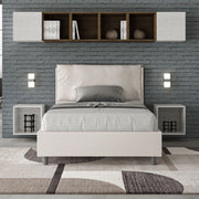 Letto imbottito Piazza e mezzo 120x200 cm Large - Bianco,Similpelle,Senza rete