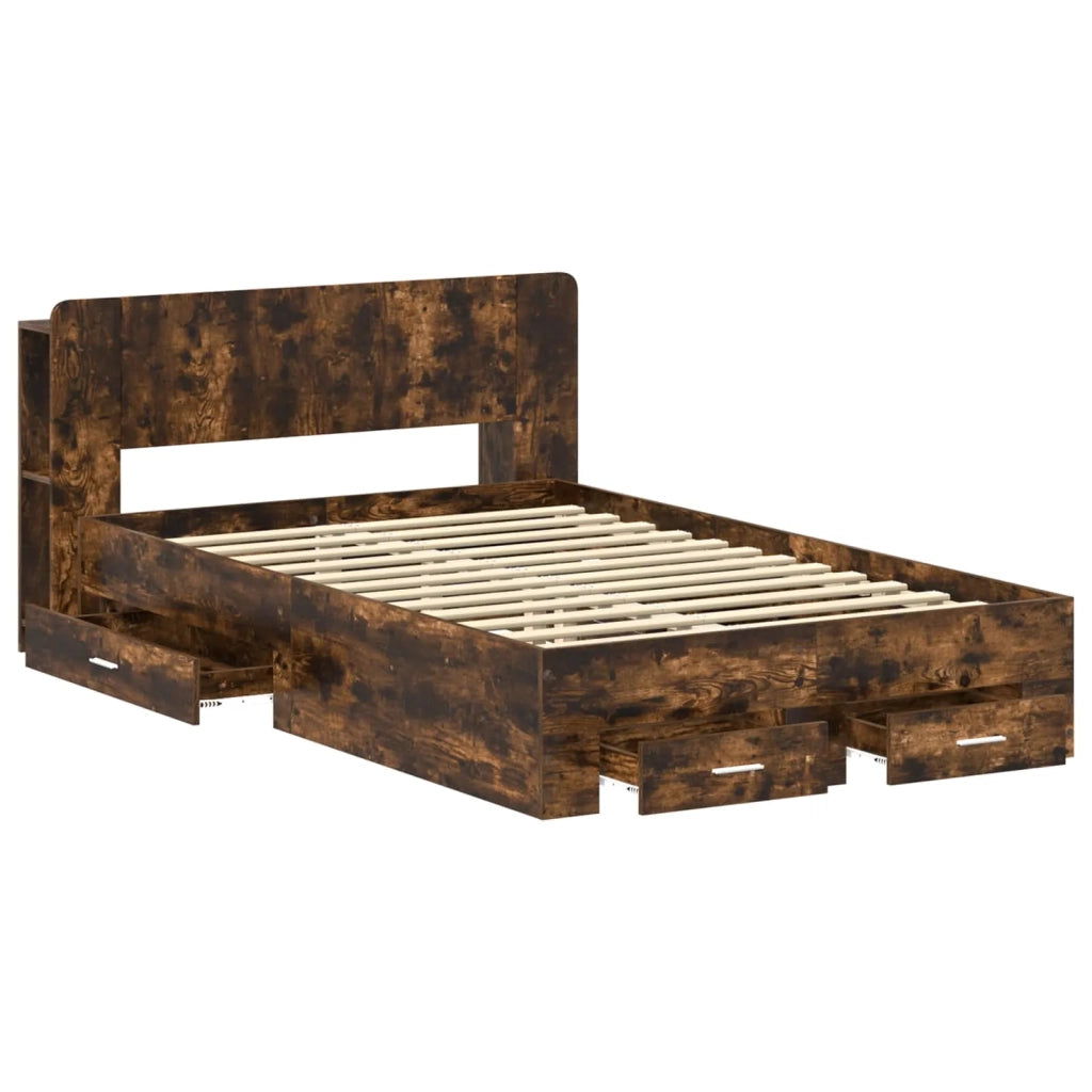 Telaio del letto con storage Rovere Fumo 120 x 190 cm