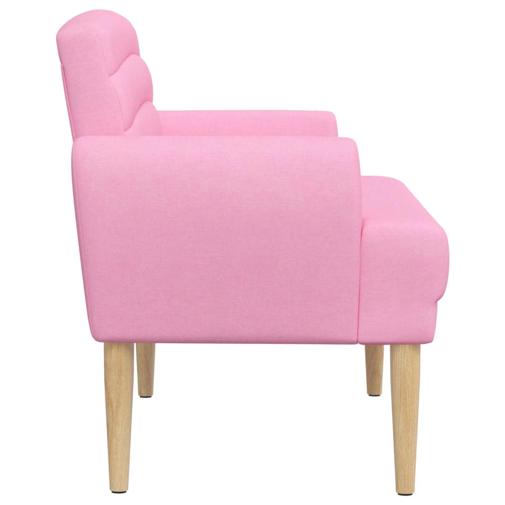 Loveseat con bottoni imbottiti Rosa 116 x 67 x 80 cm Tessuto 42041786