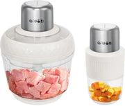 800 W macchina per affettare carne - 3 l + 0,5 l contenitore in vetro - 2 velocità - macchina per mescolare carne verdure frutta frutta essiccata (bianca) Macchina per affettare carne