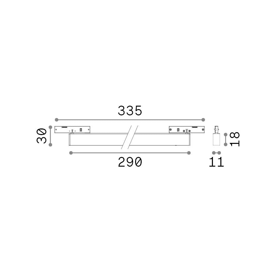 Sistema Lineare Deva 1 Luce Led Integrato Nero 14W Ip20