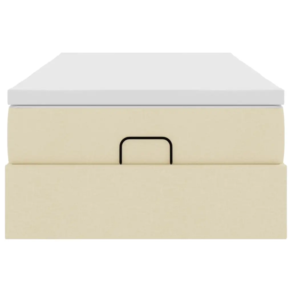 Struttura Letto Pouf con Materasso Crema 80x200 cm in Tessuto 3311069