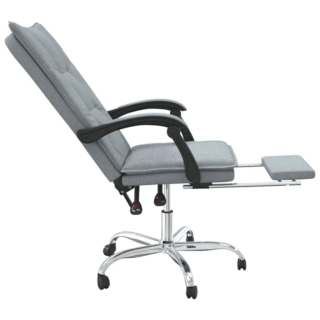 Poltrona da Ufficio Reclinabile Grigio Chiaro in Tessuto 349751