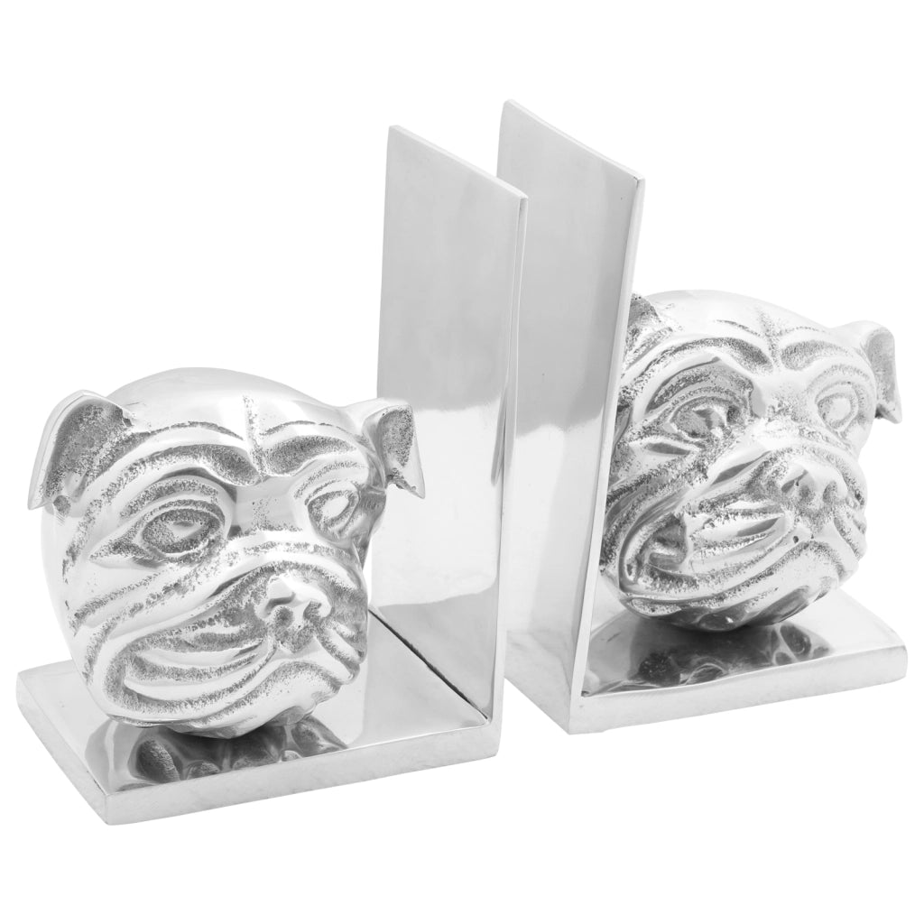 Fermalibri 2 pcs Argento 8x12x16,5 cm Alluminio Cane
