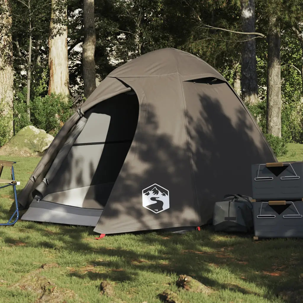 Tenda da Campeggio a Cupola per 2 Persone-Tenda per Escursionismo Marrone Impermeabile 984712