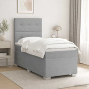 Letto box spring con materasso Grigio Chiaro 90 x 200 cm 3453318