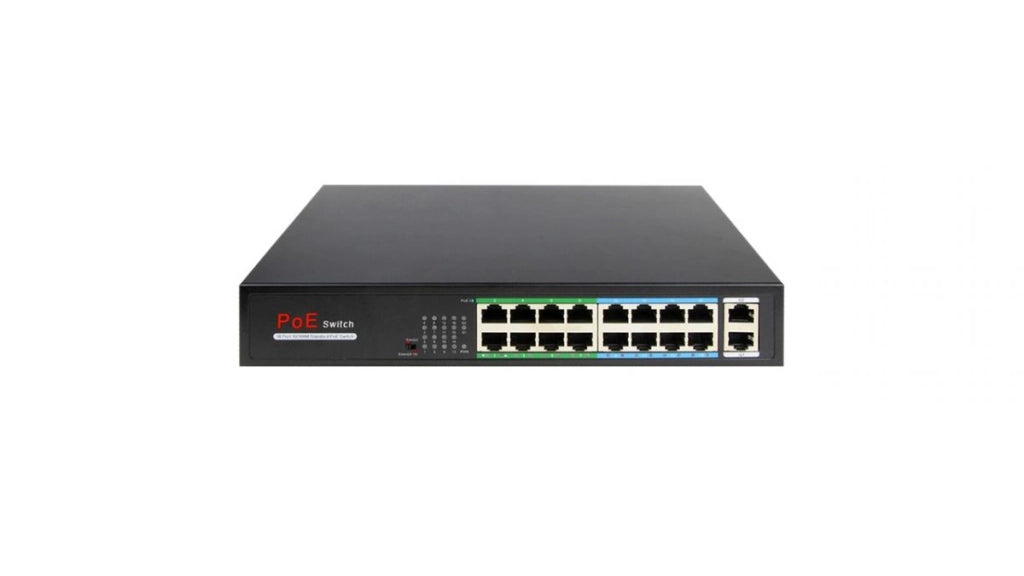 SW1816POE-160-E Switch PoE+ 16 Porte 30W + 2 Uplink Gigabit 160W Extend 250m Rack