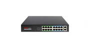 SW1816POE-160-E Switch PoE+ 16 Porte 30W + 2 Uplink Gigabit 160W Extend 250m Rack