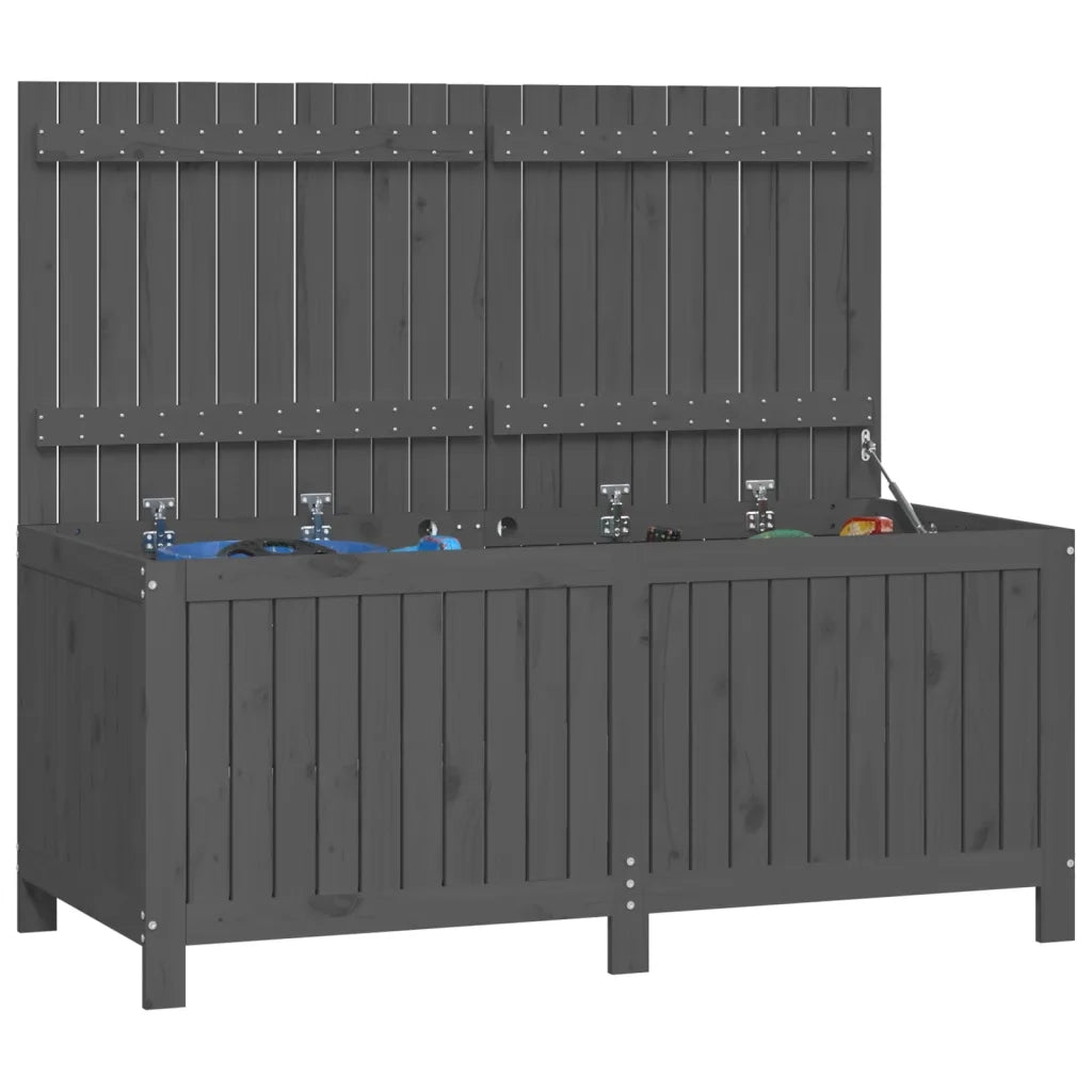 Contenitore da Giardino Grigio 147x68x64 cm Legno Massello Pino 823852