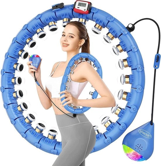 Hula Hoop Slim per Adulti e Principianti - Perdita di Peso e Fitness - Con Palla di Peso e Ballo LED