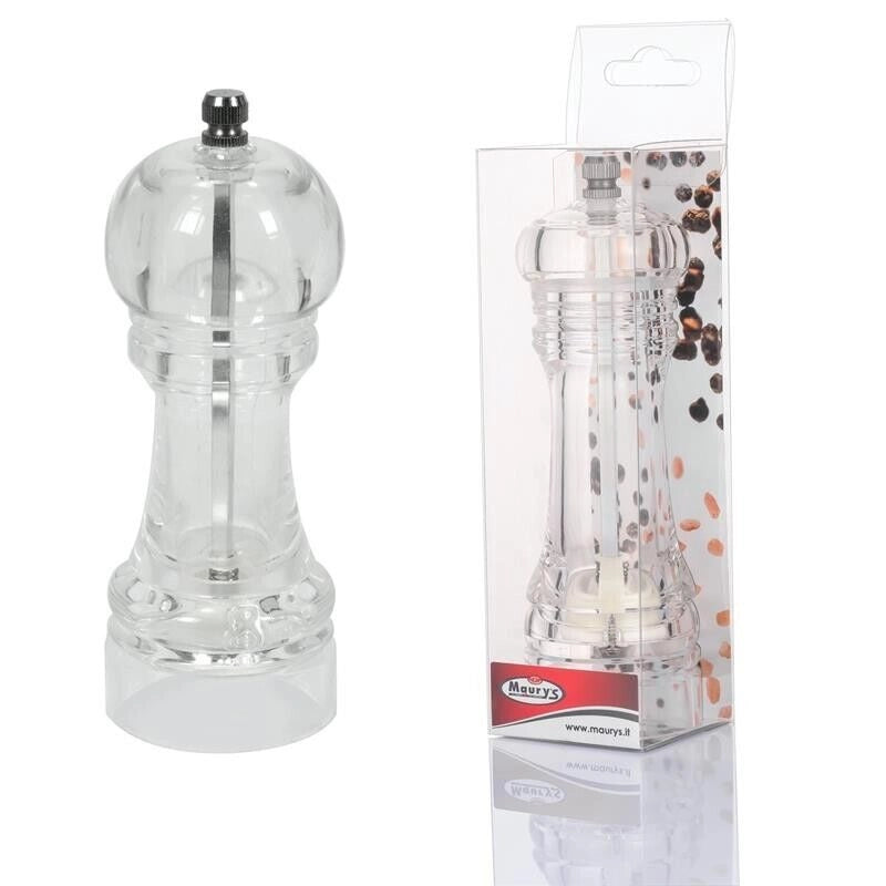 KIT SET 2 PZ MAURY'S MACINA SALE E PEPE IN PLASTICA DA 15 CM