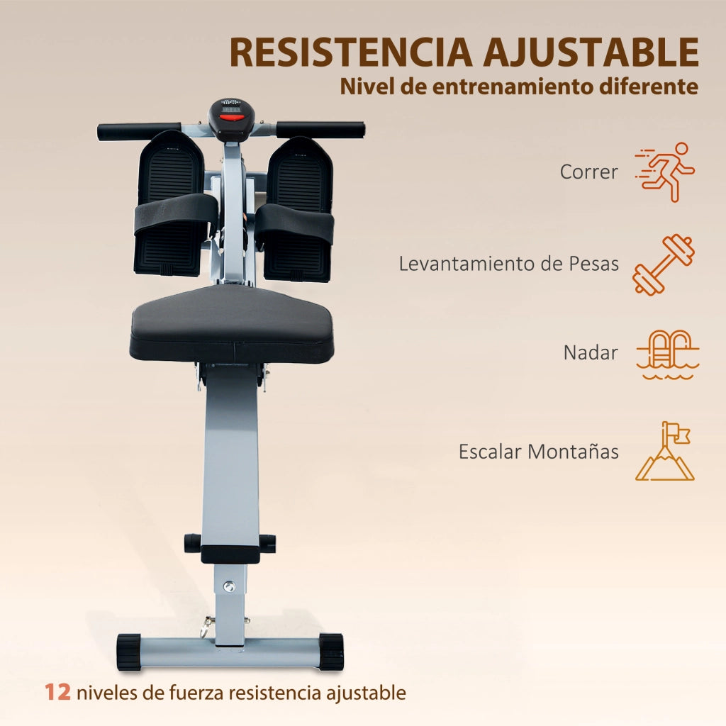 Vogatore Fitness Domestico con Monitor LCD e 12 Livelli di Resistenza ¨C zephmum ¨C Attrezzatura Allenamento Interno