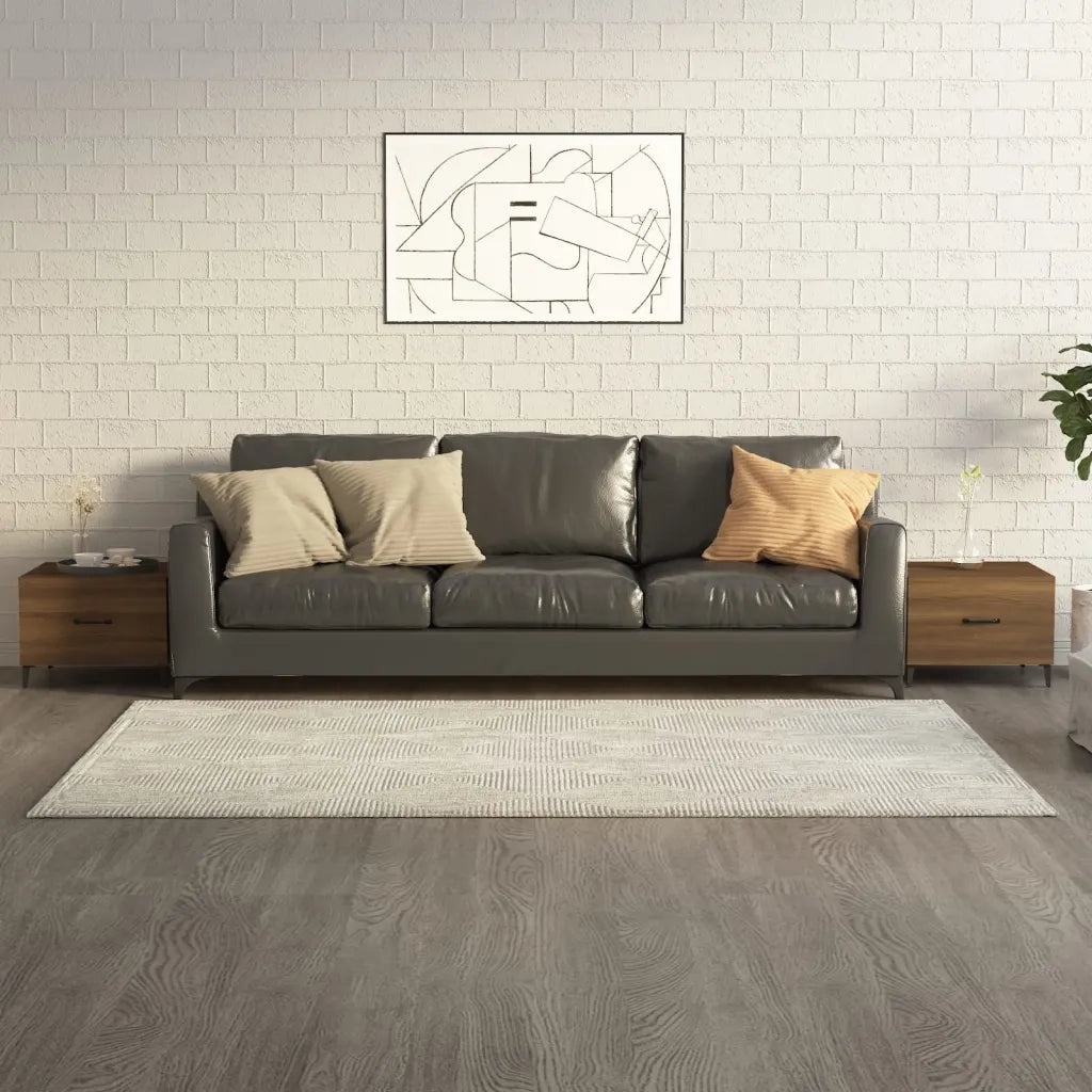 2 pz Tavolini salotto | Tavolino da caff¨¨ | Tavolino da Soggiorno Gambe in Metallo Rovere Marrone 50x50x40cm
