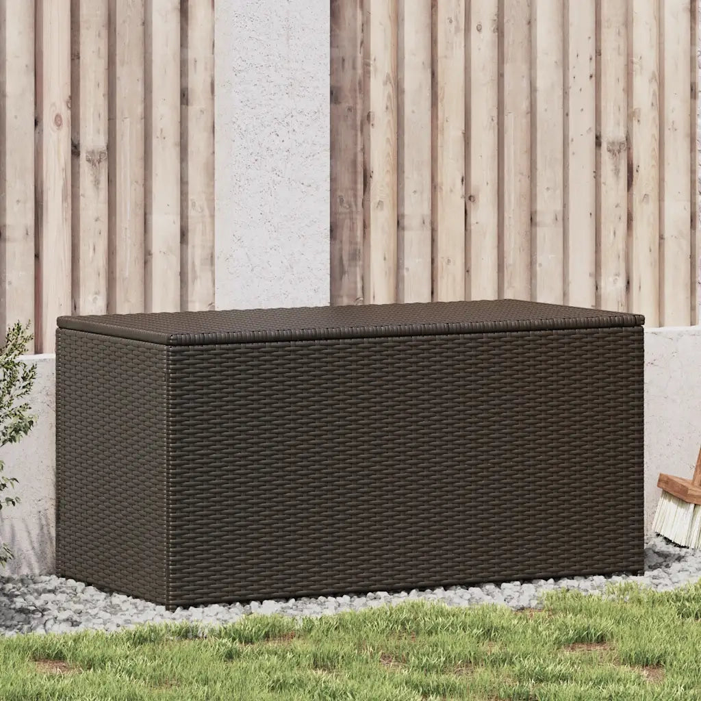 Baule da Giardino in Polyrattan 100x50x50 cm Marrone CFW4002208