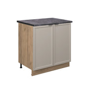 Mobiletto base cucina Fame-Line GrigioBeige/Rovere dorato 80 cm con ripiano, PL Antracite Vicco