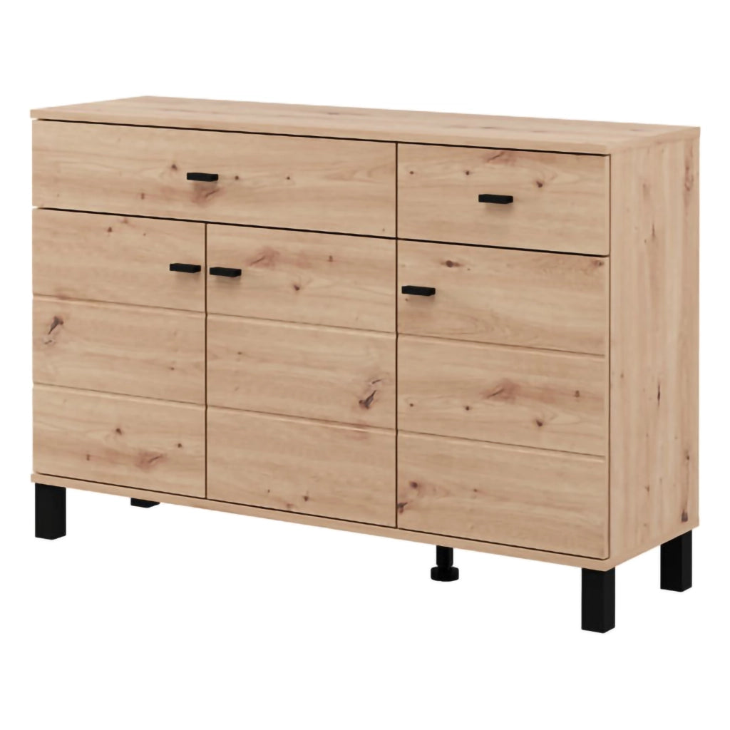 Madia Jerico, Credenza 3 Ripiani, 116x35x78h cm Marrone Rovere Nodi