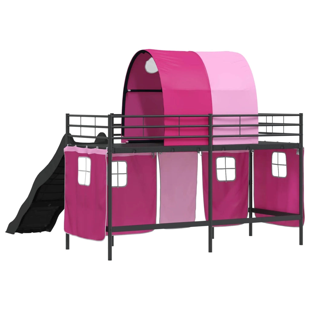 Struttura del letto loft per bambini Nero e rosa 75 x 190 cm 42020843