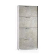 Mobile Portascarpe Adeindein, Scarpiera 24 Paia Made in Italy, 67x28x147h cm Bianco