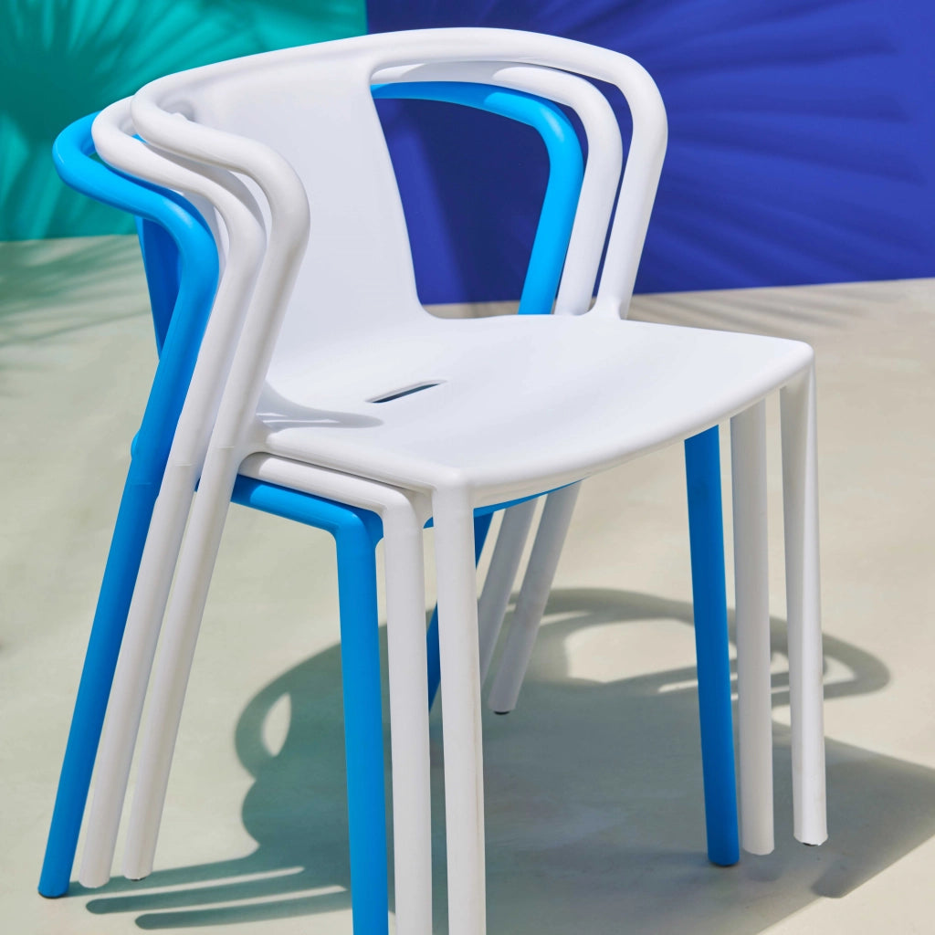 Oviala - Set di 4 sedie in plastica bianca