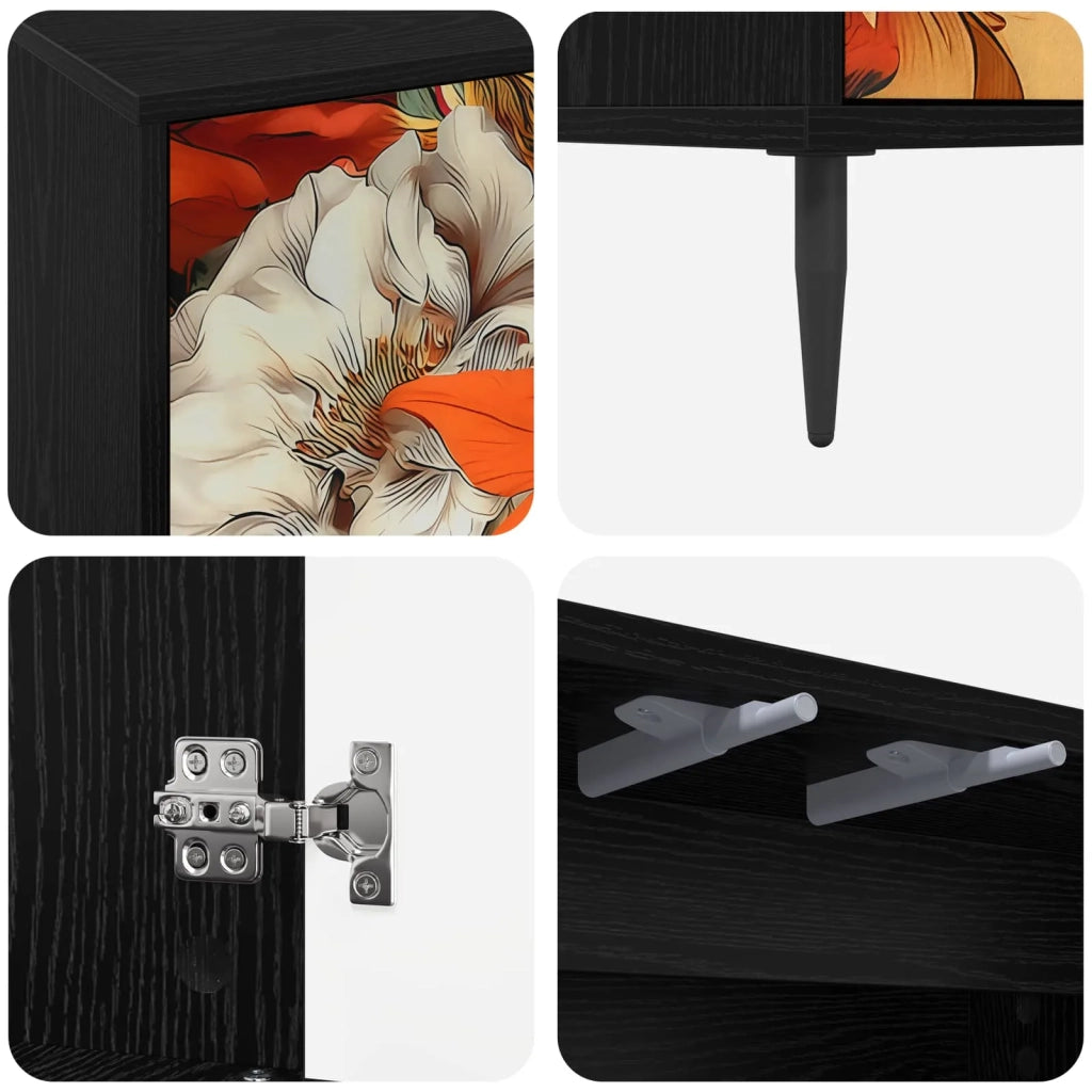Credenza GENNEP Rovere Nero 102 x 33 x 76 cm 8006975