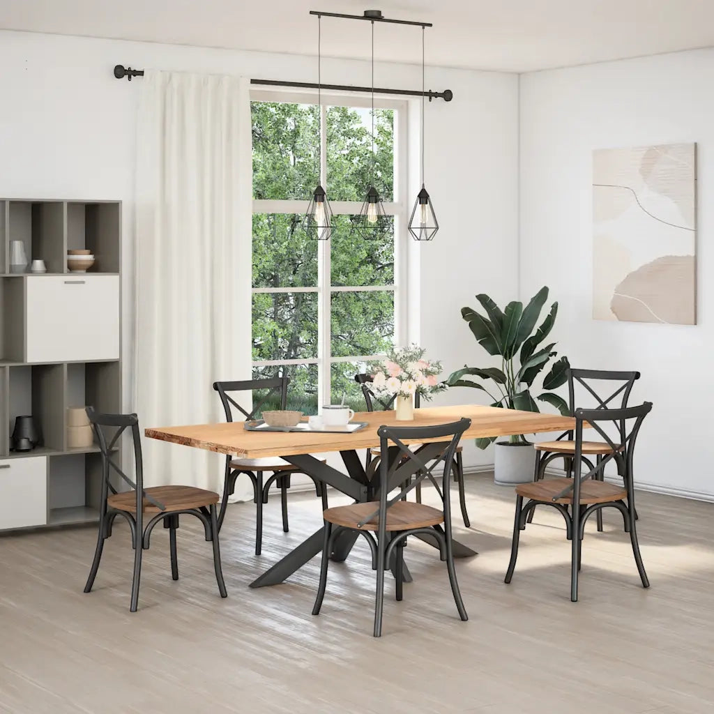 Gamba per Tavolo da Pranzo a Forma di Ragno Antracite 150x78x(72-73) cm Acciaio 4013118