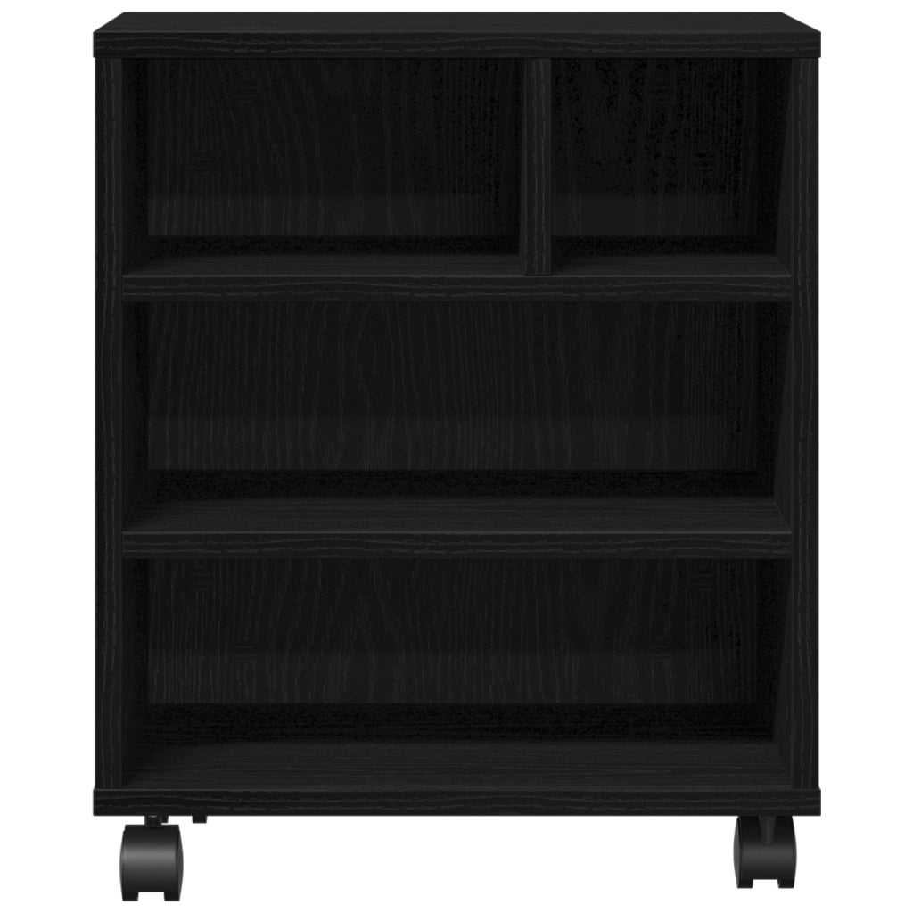 VistaXL Supporto per Stampante con Ruote Rovere Artigianale 41x32x48 cm