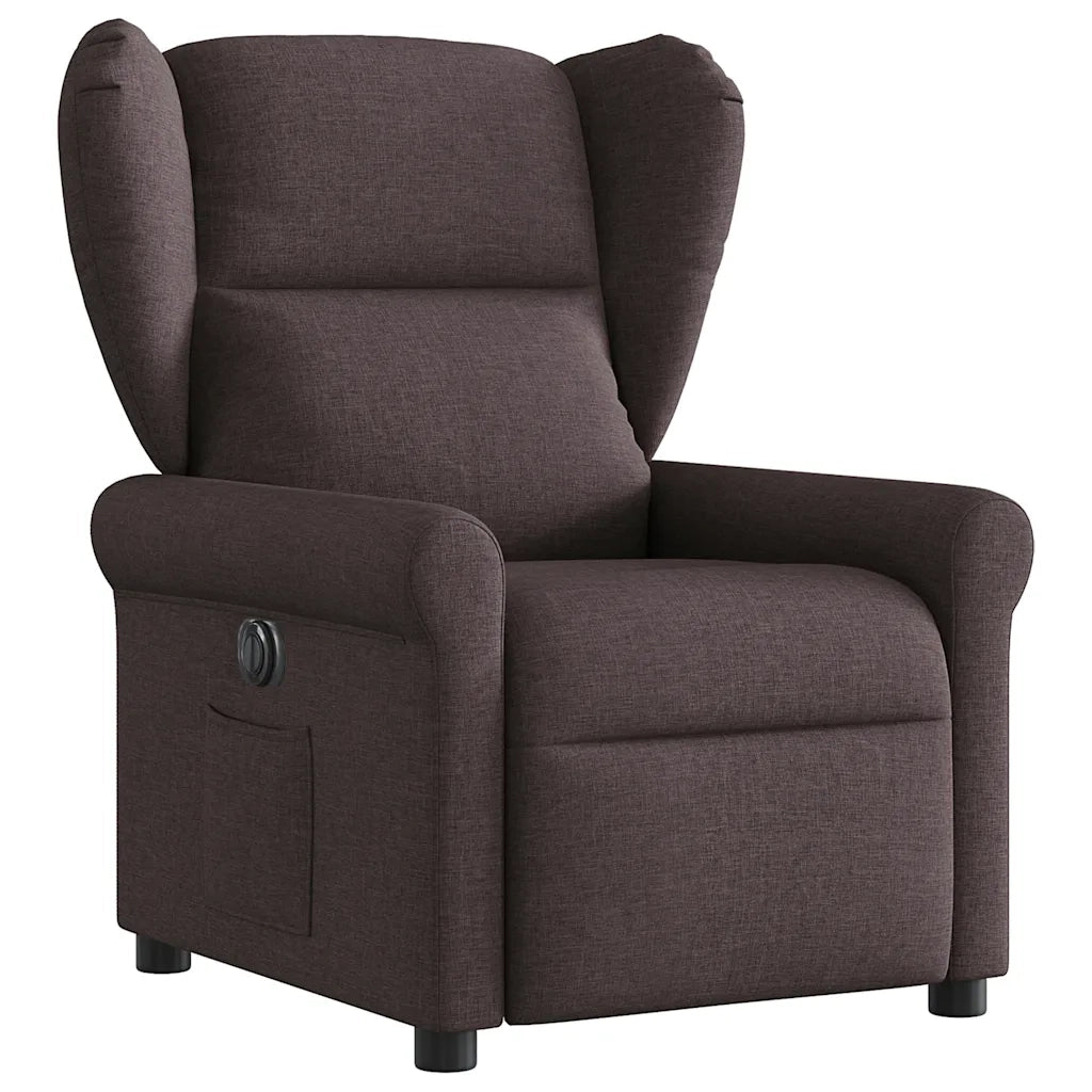 Poltrona Elettrica Reclinabile Marrone Scuro in Tessuto 3303359