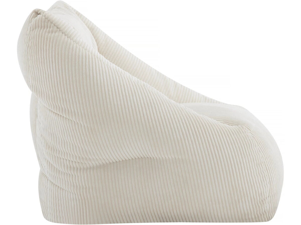 Pouf in velluto a coste "Medellin" - Beige - 85 x 85 x 72 cm