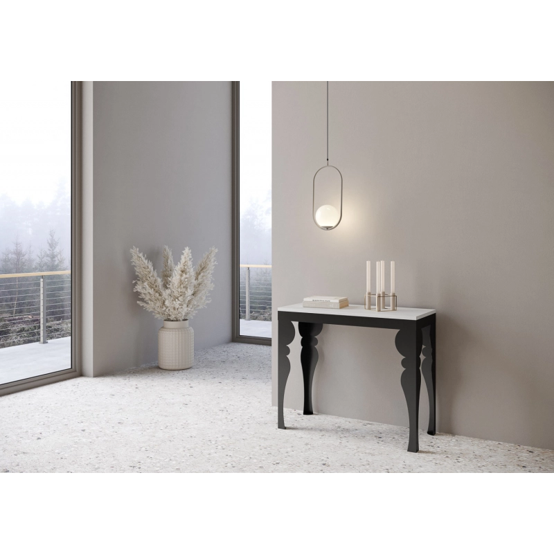 Consolle allungabile 90x40/300 cm Paxon Evolution telaio Antracite - Bianco Frassino