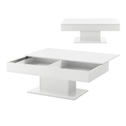 Tavolino da salotto con 2 scomparti interni portaoggetti 40 x 110 x 60 cm bianco 03_0006145