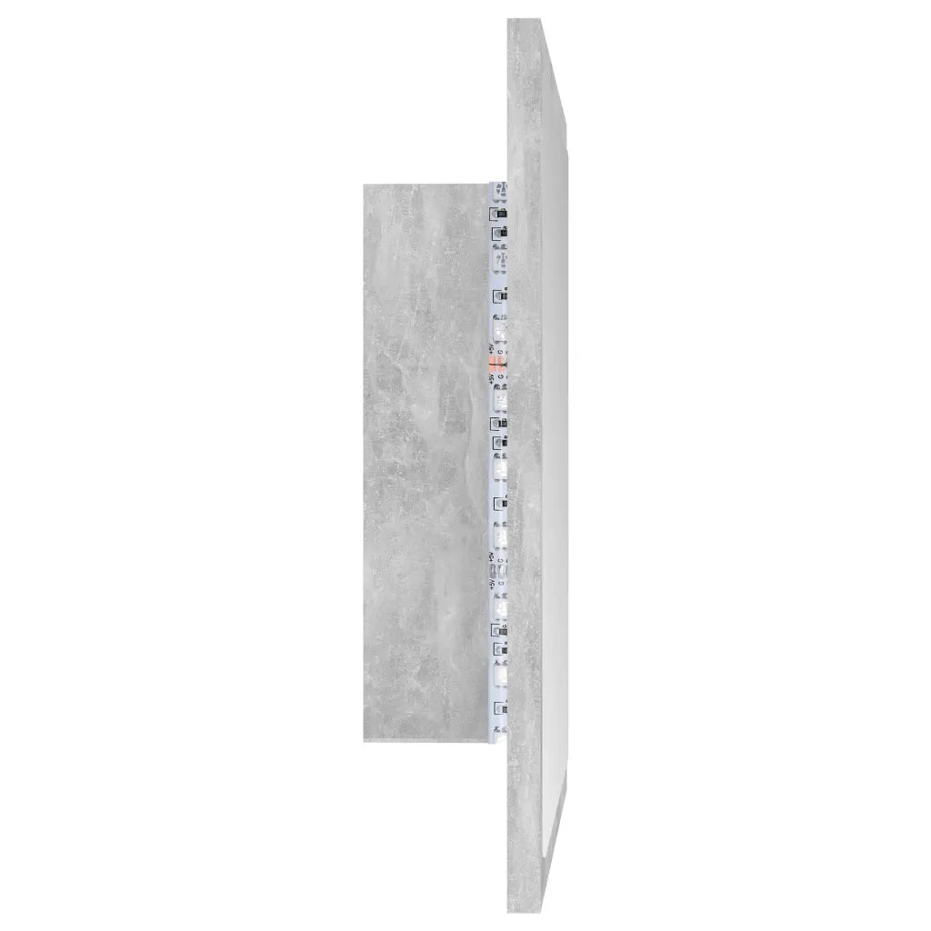 Specchio da Bagno a LED Grigio 40x8,5x37 cm in Acrilico 804912
