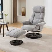 Poltrona Relax Massaggiante Reclinabile con Poggiapiedi Girevole ¨C MINIMAL ¨C Tessuto Chenille Grigio